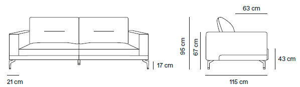 Dimensiones sofa MK. 1110